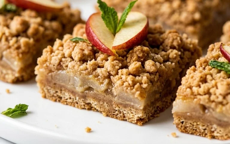 Healthy Pear Crumb Bars